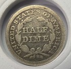        1842 Seated Half Dime P 90  Silver Coin Circulated Liberty On Rock W  Shield