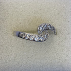Size 5 Silver Tone Clear Stone Channel Swirl Pinky Ring Child Size Toe Ring