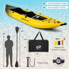 Inflatable Kayak Set Portable 2-person Kayak W  Aluminium Oars Eva Padded Seat