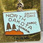 Vintage North Dakota Cloisonne Hard Enamel Metal Travel Souvenir Charm