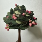 Vintage Amy New York Bonwit Teller Womens Pointy Tilted Hat Green Pink Rosebuds