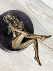 Bronze Woman Statue Lady Sculpture Marble Deco V Mavchi Rare Art Female Decor