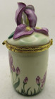The Bombay Company 4 75  Porcelain Floral Candle Holder Hinged Lid Vintage Nice