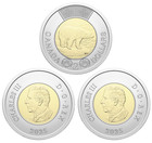 Canada 2025   2 Unknown Soldier   30th Anniversary Toonie  3 Coin Set From Rolls