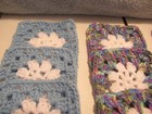 Lot Of 20 5    Crochet Granny Squares Blocks  Floral Pattern  Blue  Purple  Etc 