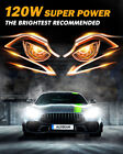 Auxbeam H7 Canbus Led Headlight Bulb Conversion Kit Brightest 120w 25000lm 6500k
