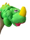 Vintage 1992 Fisher Price Puffalump Dino Roars Green Triceratops Dinosaur Plush