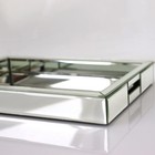 Silver Mirror Decorative Tray 11x14 Inch Mirrored Vanity Organizer