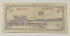 Canadian Tire Money 25 Cent 50 Yr - U - Prefix Store   Gas Bar Issue Note