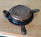 Rare Child s Toy Miniature Cast Iron Waffle Iron W stand Vintage