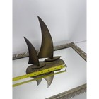 Vintage Brass Double Sailboat Figurine   Brass Nautical Ship Sculpture Figurine 