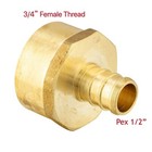 25 Pcs Efield Pex 1 2  X3 4  Female Npt  Adapter Crimp Brass Fittings  Lead Free