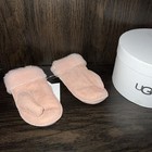 Ugg Australia Infant Girls Pink Shearlink And Suede Mittens  Nwt  95 Mitts Lux