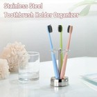Stainless Steel Toothbrush Holder Toothpaste Stand Bathroom Organizer Freestand