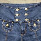 Vintage Y2k Crest Jeans Shorts Womens 13 14 Blue Ultra High Rise Sailor Nautical