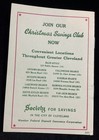 Vintage Christmas Club Shopping List Booklet- Society For Savings  Cleveland  Oh