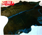 Natural Cowhide Rug Black   Genuine Large Real Cow Skin Leather Carpet Black