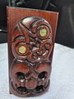 Vtg Maori Carved Wood Tiki  Statue New Zealand Wall Art Or Holder    