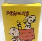 Vintage 1965 Peanuts Yellow   White Thermos Charlie Brown  Snoopy   Woodstock