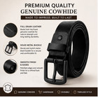 Men s Full Grain Leather Dress Belt Genuine Cowhide Formal Business Handmade