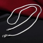 925 Sterling Silver Snake Chain Necklace 1mm 2mm 3mm Thin Dainty Chain 40-75cm