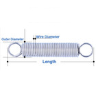 0 8mm-1mm Wire Dia Stainless Steel Spring Tension Expansion Extension Springs