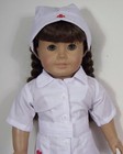 White Nurse Dress Hat Belt Doll Clothes Costume For 18  American Girl  debs  