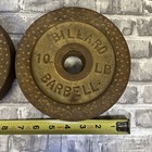 2 Vintage Gold Dimpled Billard Barbell 10 Lb 1 1 4 Standard Weight Plates