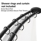 Utopia Alley Wall Mounted 45-72  Alu Double Curved Shower Rod With Liner   Hooks