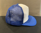White Rock Beverages Cap  Hat Fits All  White And Blue Cotton poly  Mesh Back