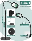 3-in-1 Floor Lamp With Clamp 10x Magnifying Glass With Light And Stand