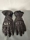 Xelement Men   s Black Leather Waterproof Motorcycle Gloves Size M  f187 
