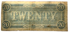 1864  20 Csa Confederate States Of America Currency Note Very Nice   03