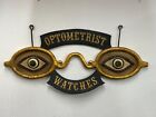 Antique Cast Iron Optometrist Watch Repair Trade Sign Glasses Hanging Large 36 
