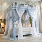 Double Layers Mosquito Net Bed Netting Embroidered Curtain Drapes With Frames