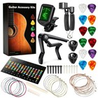 Acoustic Guitar Starter Kit With Tuner  Capo  18 Strings   Essential Tools