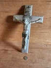 Casket Crucifix Parsons 190 Jesus On Cross 8 X 13 Vtg 3 Lbs Silver Tone Metal