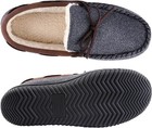 Men s Moccasin Slippers With Memory Foam Closed Back House Shoes Gray Size 10