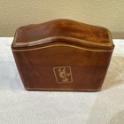 Antique Playing Card Holder Genuine Calf Leather Italy