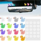 16 Pcs Cute Duck Rearview Mirror Accessories  Car Luminous Mini Ducks