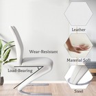 2 4 Dining Chairs modern Kitchen Z-shaped Chair pu Leather u-shaped Metal Leg