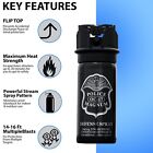 2 Pck Police Magnum 2oz Stream Flip Top Pepper Spray Defense Security Protection