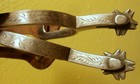 Vintage Etched Band Kids Youth Size Crockett Stamped Horse Spurs straps