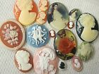   Sale   Vtg Cameos 40x30mm Huge Lot 2s Jewelry Sets Resin Findings Repair Craft