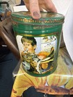 Vintage Purina Dog Biscuits Steel Tin Canister Treat Container With Lid 