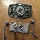 Vintage Knights Of Columbus Belt Buckle And 2  Pins 