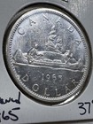 1965 Canada 1 Dollar Large Silver Coin Voyageur Cleaned