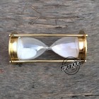 1 Minute  Brass Small Glass Sand Timer Hourglass Desk Kitchen Vintage Game Toys
