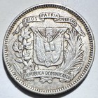 1944 Dominican Republic 10 Centavos  Cleaned Au Silver 