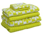Kapoor Home 6-piece Bath Towel Set Yellow   White Daisy   Solid Cotton Quick Dry